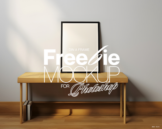 DIN A Black Frame on Bench Freebie Mockup