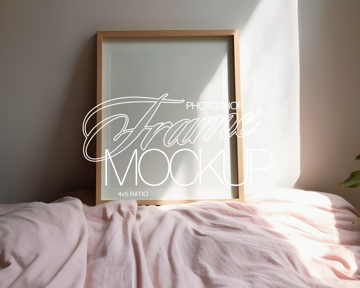 4x5 Wood Frame Pastel Bed Mockup