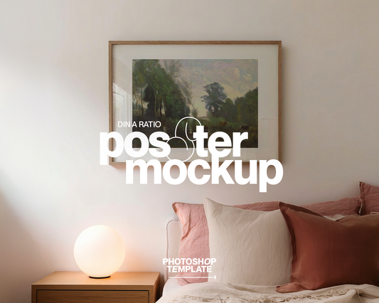 DIN A Landscape Frame Sweet Bedroom Mockup