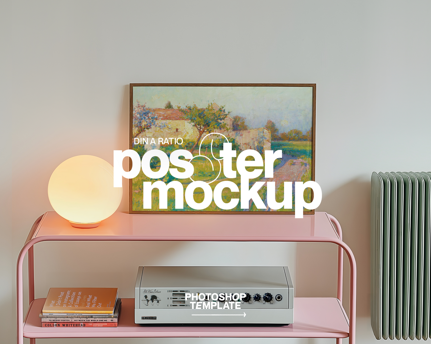 Set of Two White Frames Pastel Scene Mockup