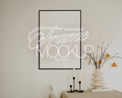 DIN A Black Frame Boho Interior Mockup