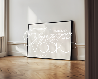 DIN A Landscape Leaning Frame Mockup