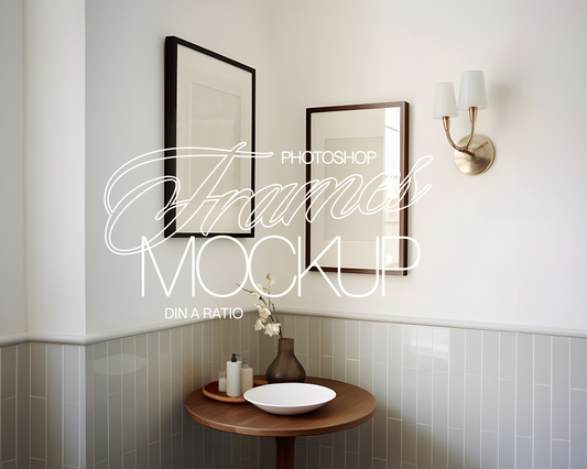Two A4 Frames Luxury Bathroom Mockup