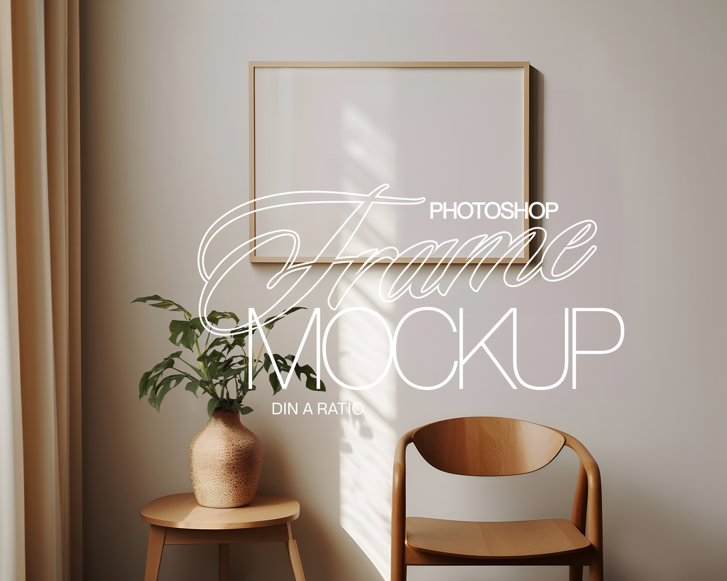 DIN A Landscape Frame Sunlight Mockup