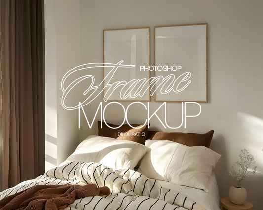 Set of Two Frames Bedroom Mockup