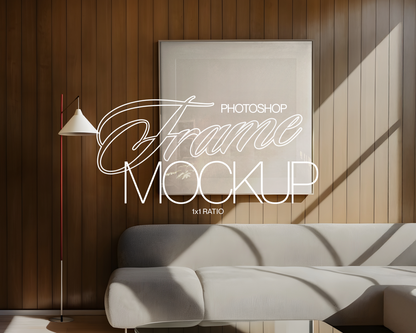 1x1 Large Frame in Minimalist Interior Mockup