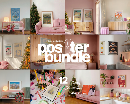 The Pretty Christmas Bundle: 12 DIN A Frame Mockups