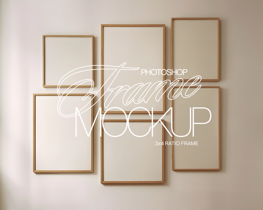 Gallery Wall in Minimalist Scene Mockup