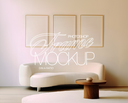 Three Frames Luxury Living Room Mockup