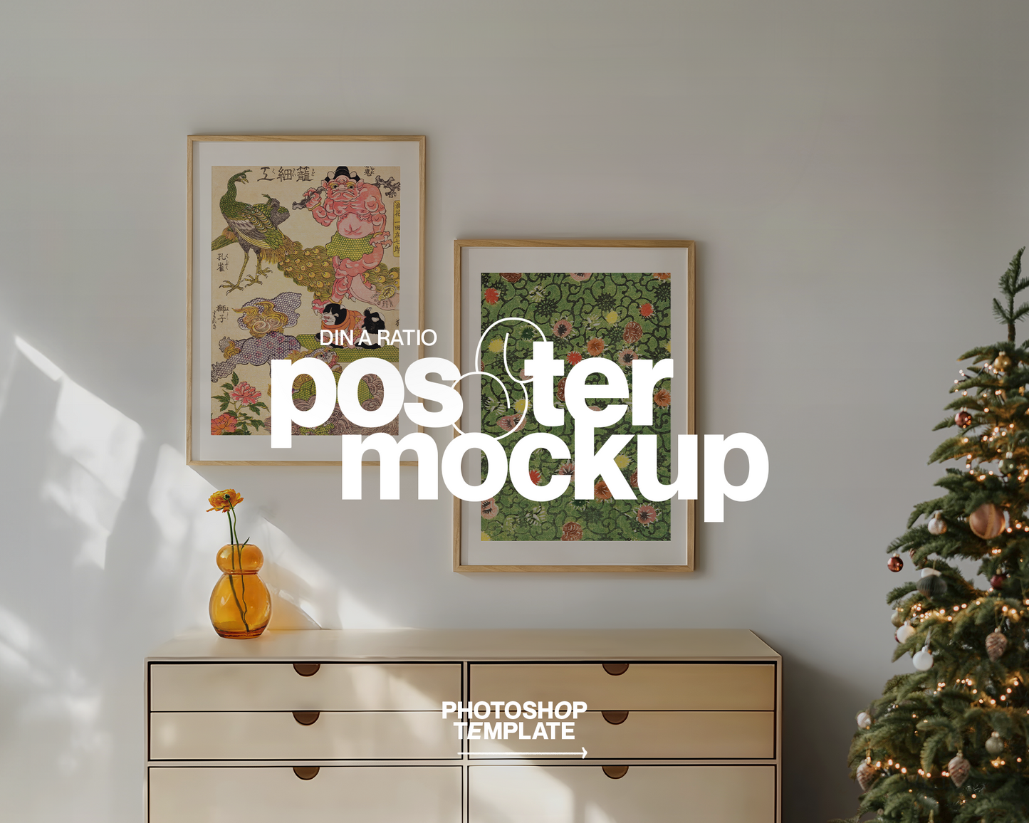 DIN A Set of Two Festive Scene Mockup
