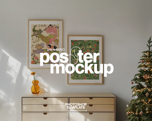 DIN A Set of Two Festive Scene Mockup