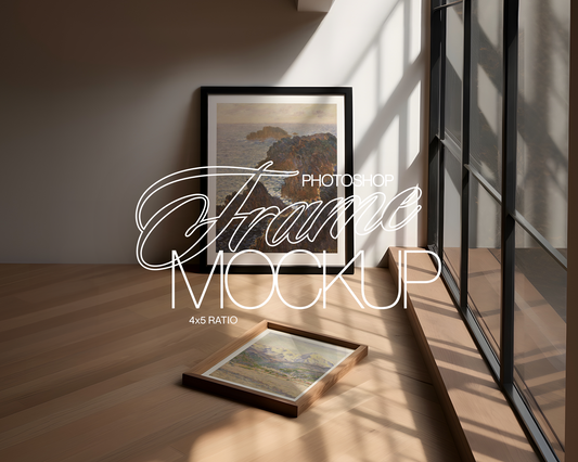 Two 4x5 Frames with Moody Light  Mockup