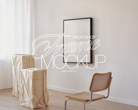 DIN A Black Frame Fine Arts Interior Mockup