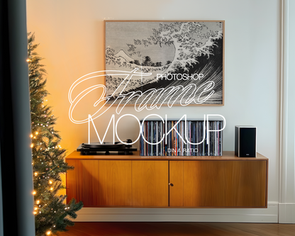 DIN A Landscape Frame Festive Retro Mockup