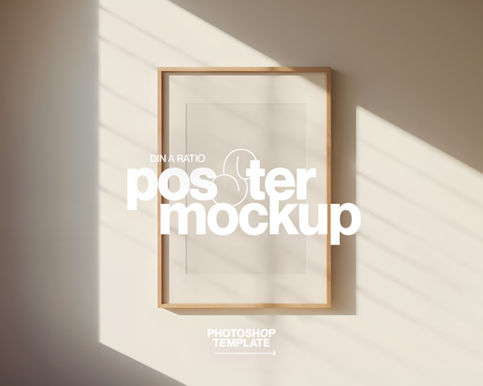 DIN A Vertical Wood Frame in Minimalist Scene Mockup
