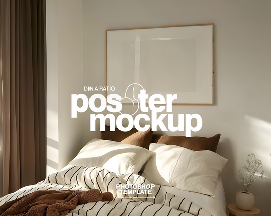 DIN A Landscape Frame in Cosy Bedroom Scene