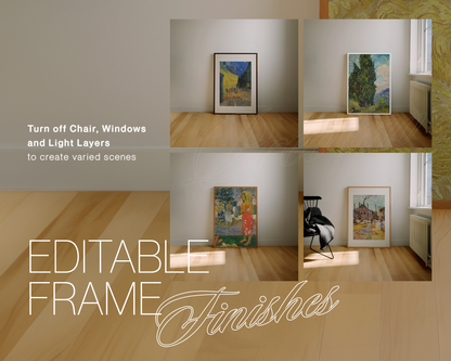 DIN A Frame with Editable Decor Options Mockup