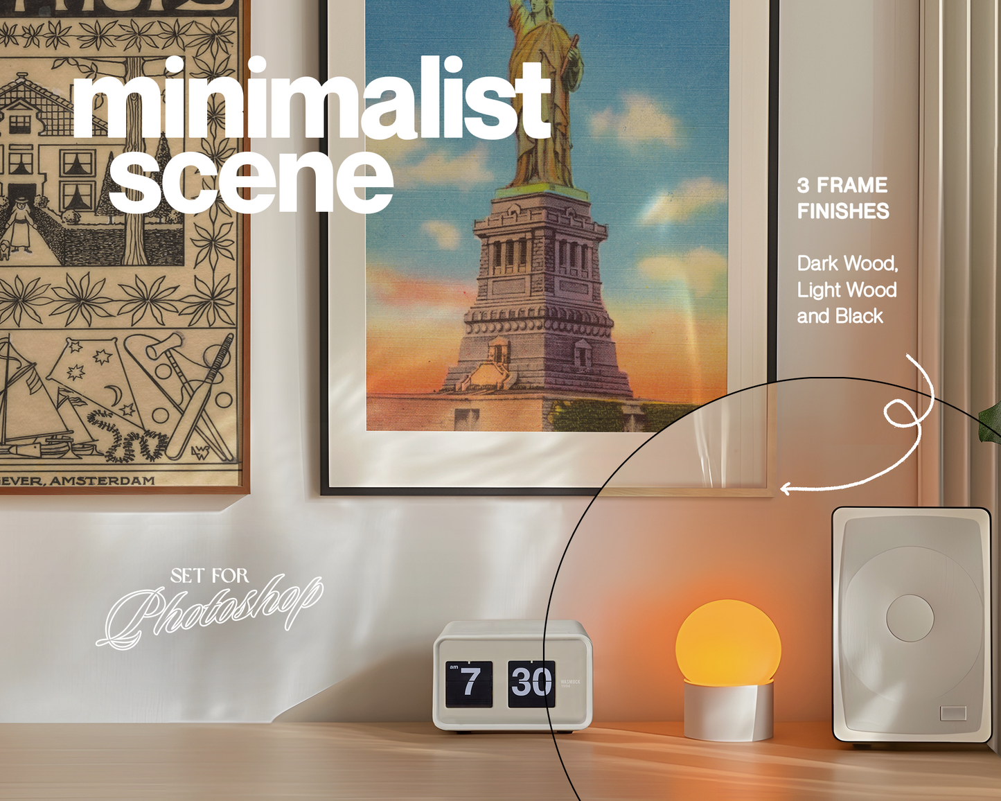 Two DIN A Editable Frames in Retro Scene Mockup