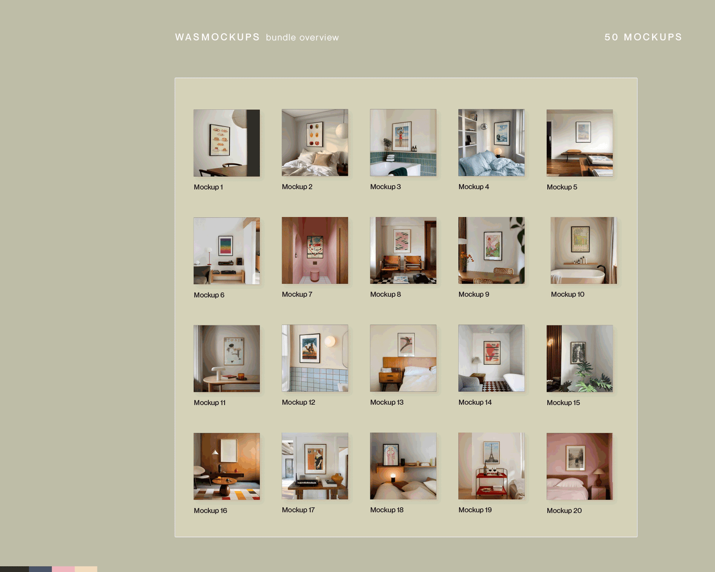 DIN A Curated 20 Mockup Bundle for Vertical Artwork