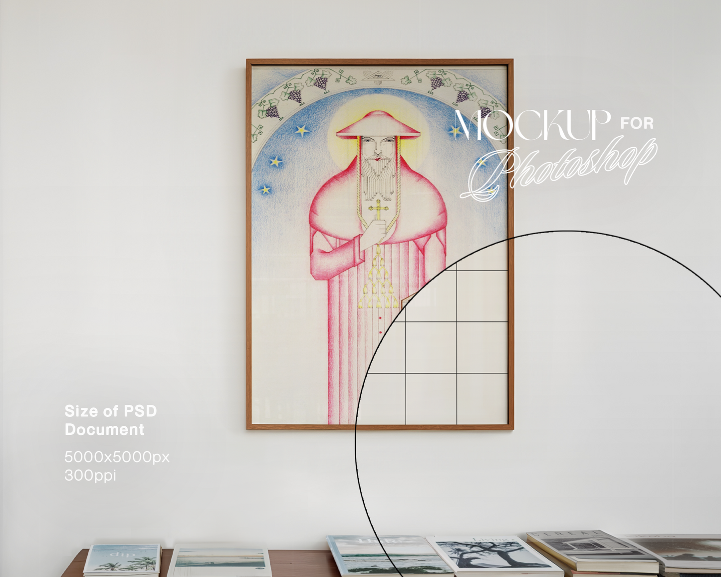 DIN A Vertical Frame in Minimalist Living Interior