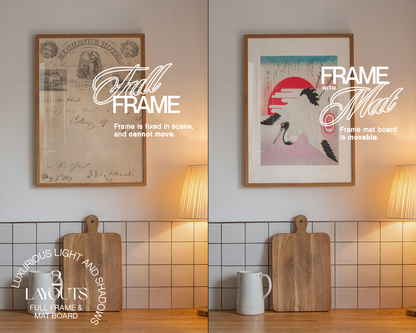A3 Vertical Frame in Warmly Lit Kitchen Mockup
