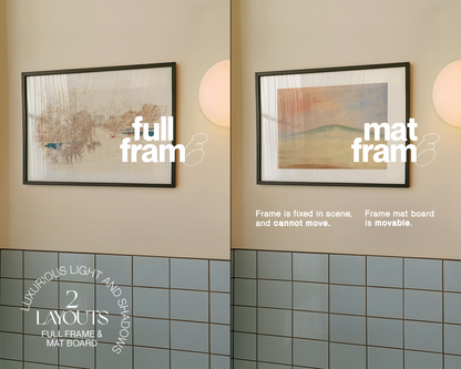 DIN A Landscape Frame in Retro Bathroom Mockup