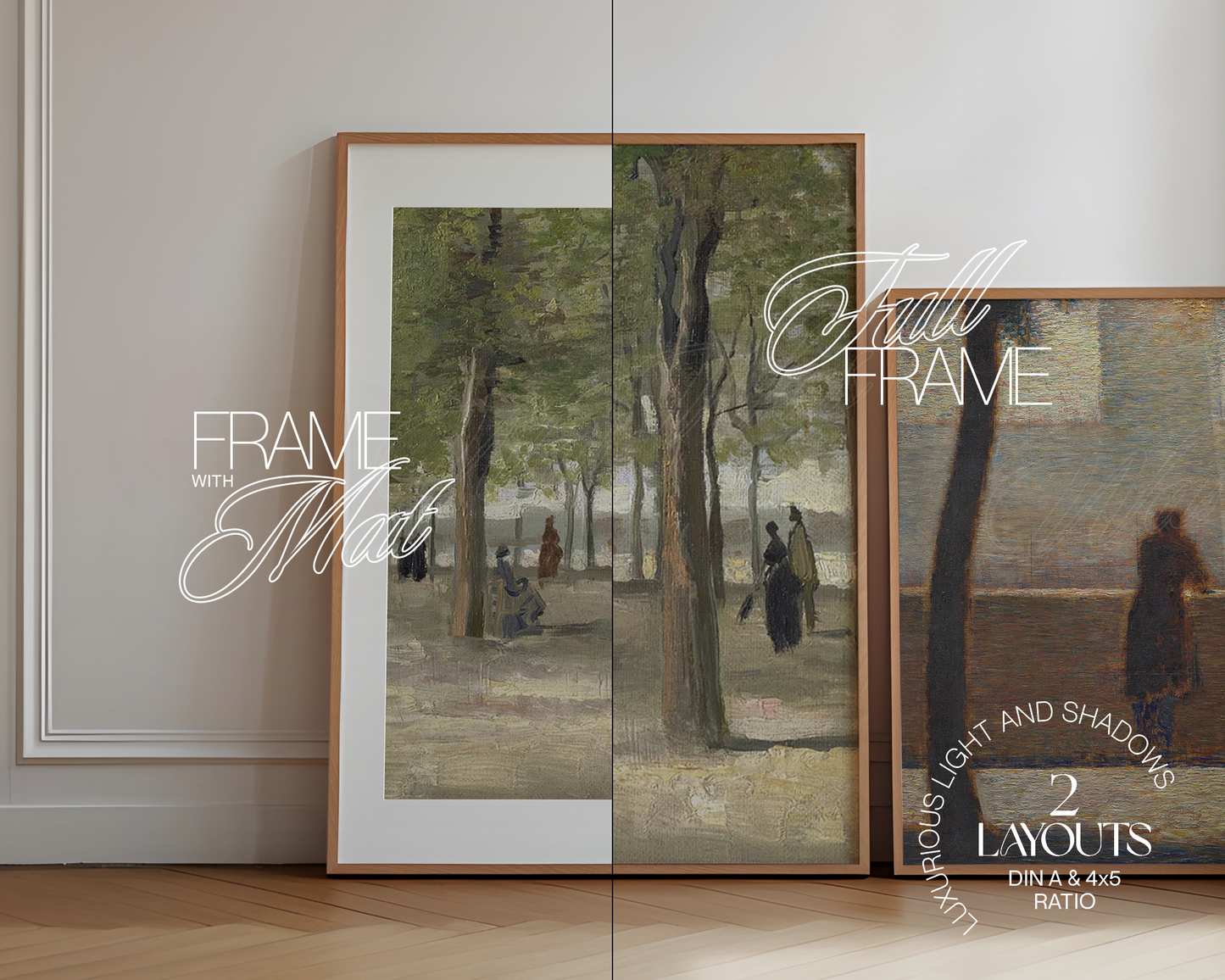 DIN A and 4x5 Two Leaning Frames Mockup