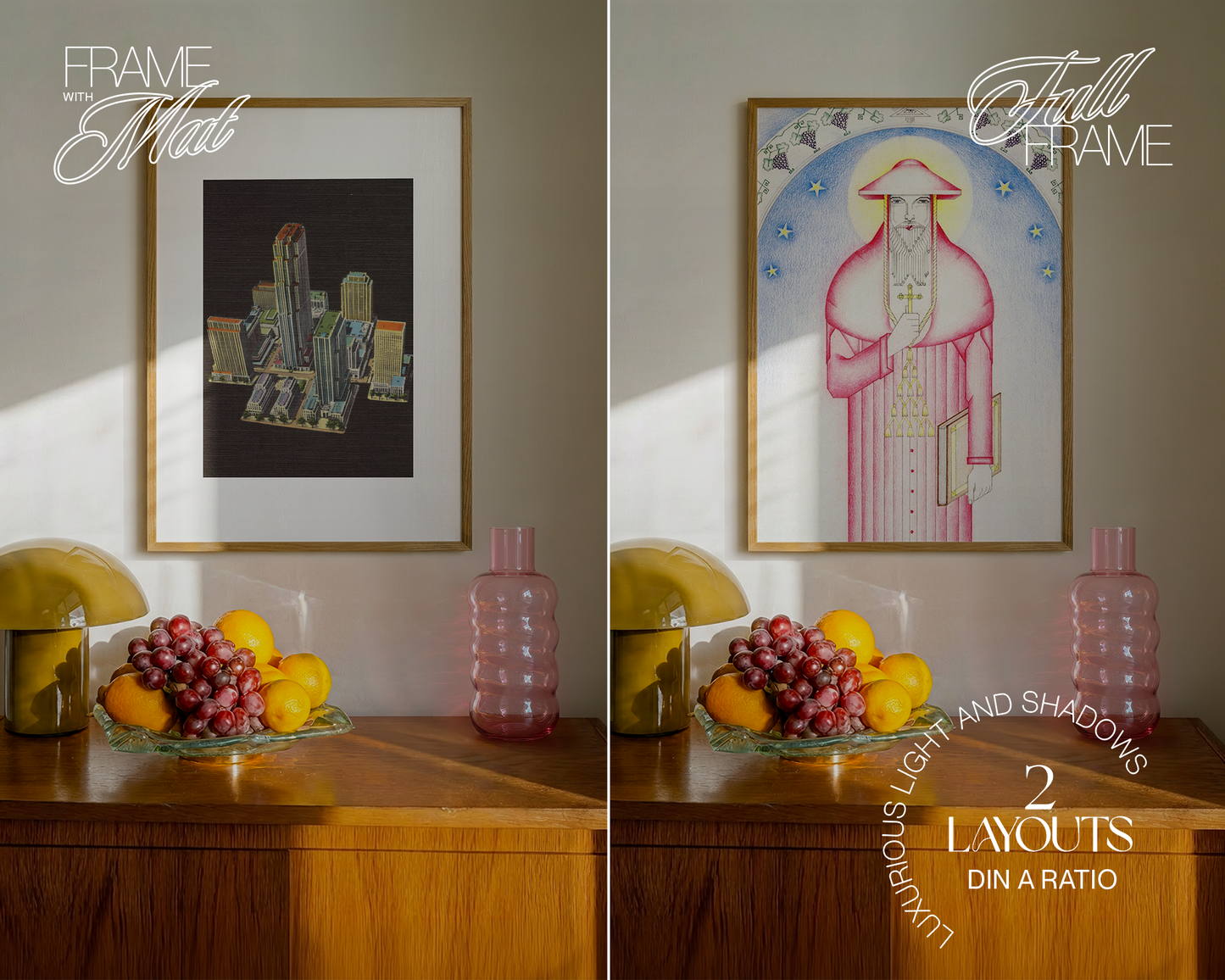 DIN A Vertical Frame Classic Interior Mockup