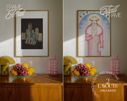 DIN A Vertical Frame Classic Interior Mockup