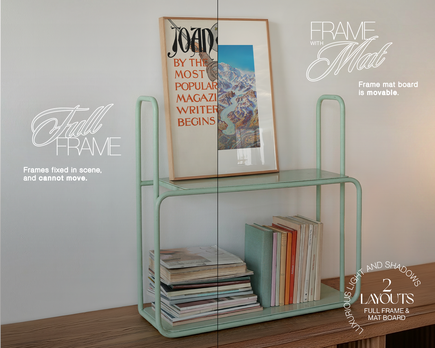 DIN A Frame on Retro Shelf Mockup