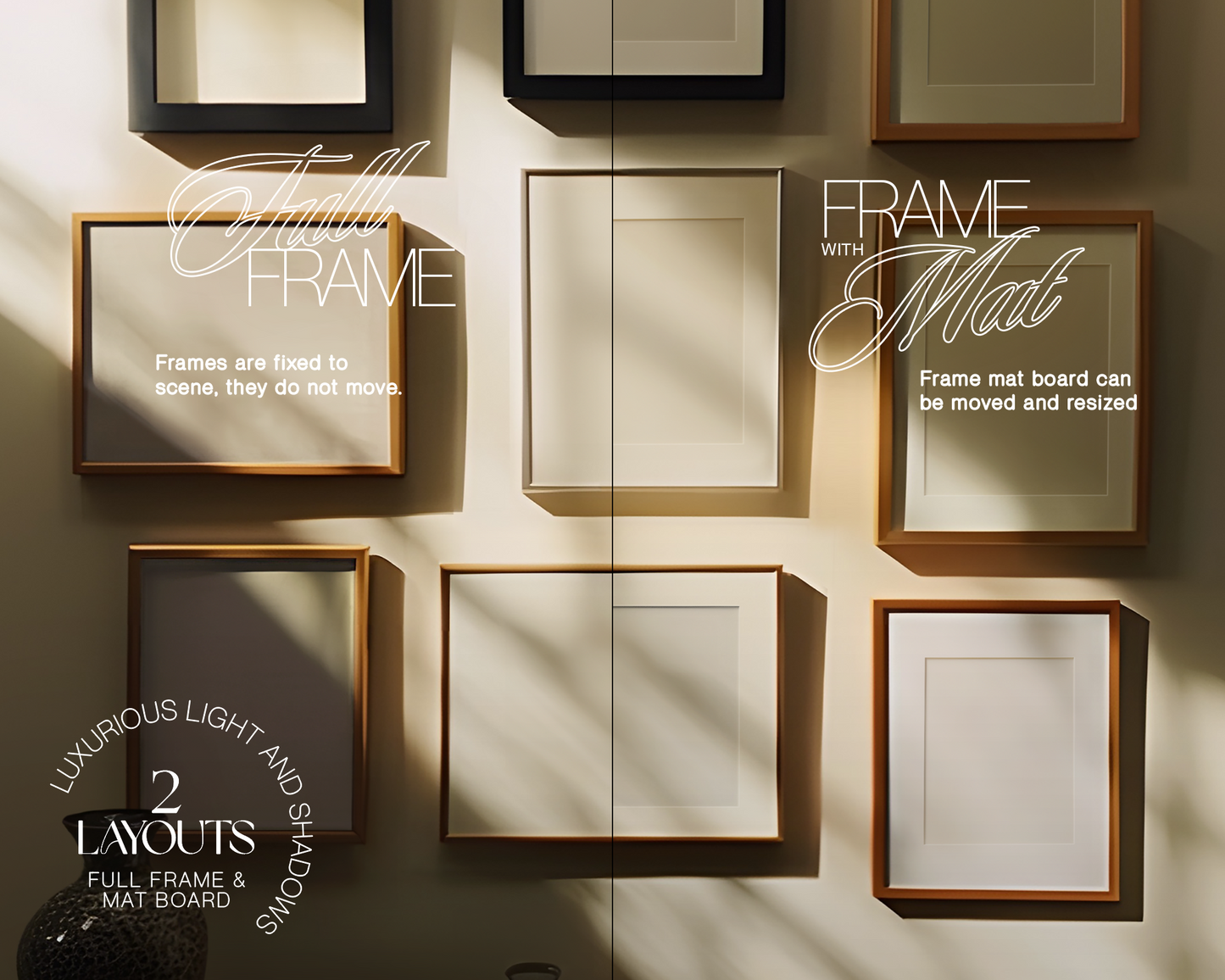 4x5 Gallery Wall Japandi Interior Mockup