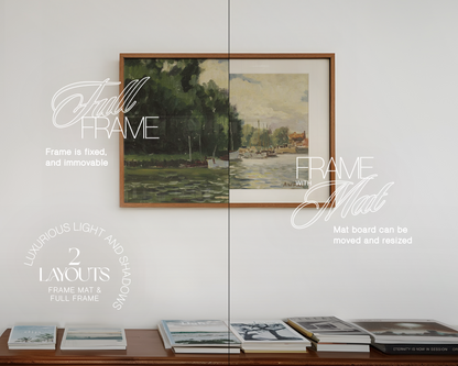 DIN A Landscape Frame with Removable Statues Mockup