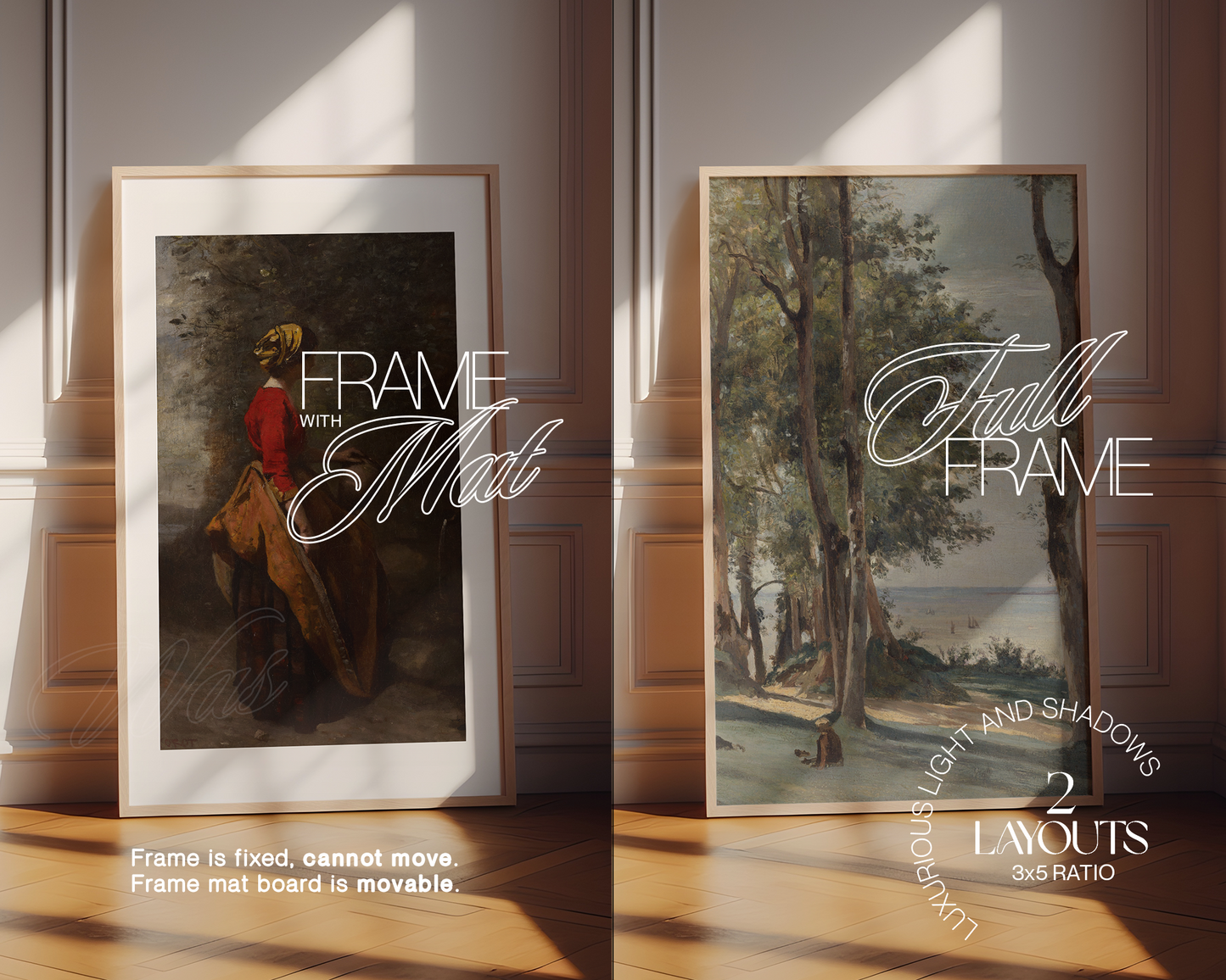 3x5 Frame with Dramatic Lighting Mockup