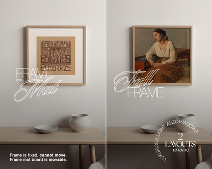 1x1 Light Wood Frame Freebie Mockup