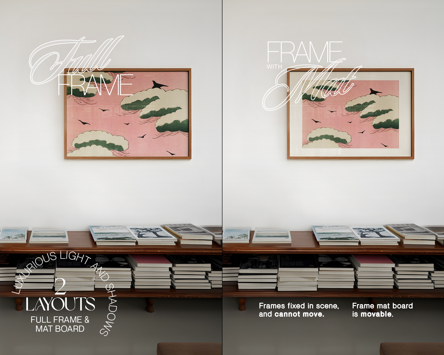 50 Retro Frame Mockups Bundle - Horizontal DIN A Ratio