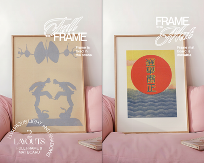 DIN A Frame on Pink Couch Mockup