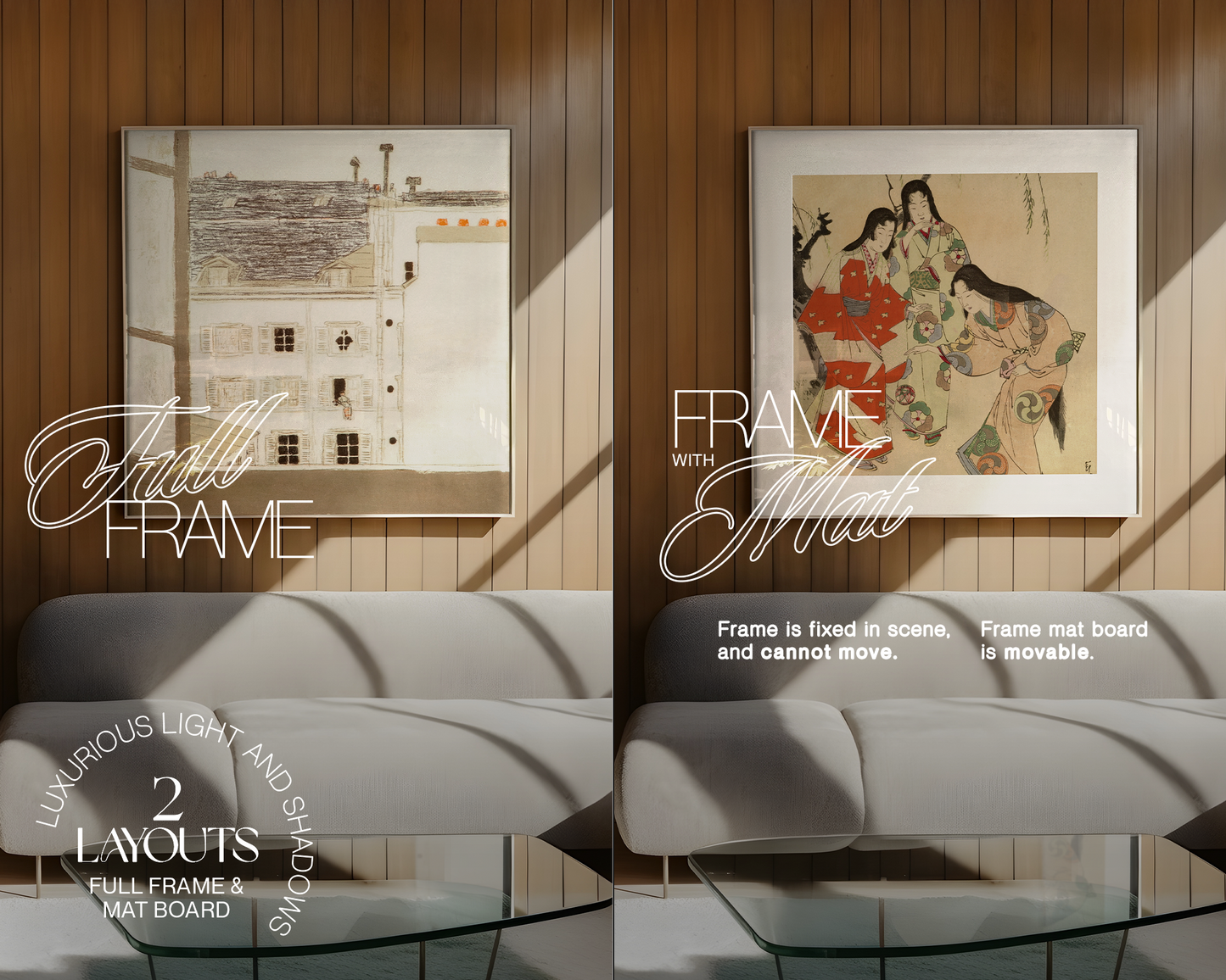 1x1 Large Frame in Minimalist Interior Mockup