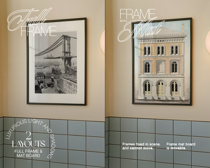 DIN A Black Frame Retro Lux Bundle of 4 Mockups