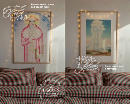 Vertical Frame Festive Bedroom Mockup