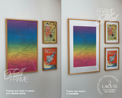 A2 and A4 Frames in Minimalist Scene Mockup