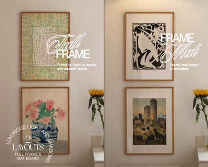 Two DIN A Vertical Frames in Bathroom Scene