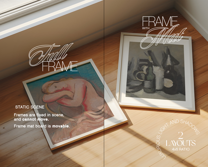4x5 White Frames Top View Wooden Floor Mockup