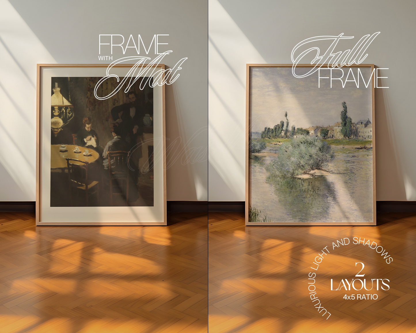 4x5 Leaning Frame Minimalist Honey Tones Mockup