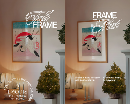 DIN A Wood Frame Festive Kitchen Mockup