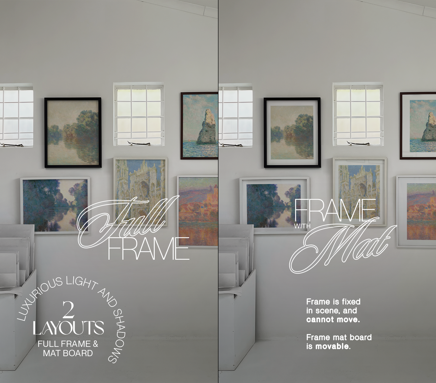 DIN A and 4x5 Frames Gallery Wall Mockup