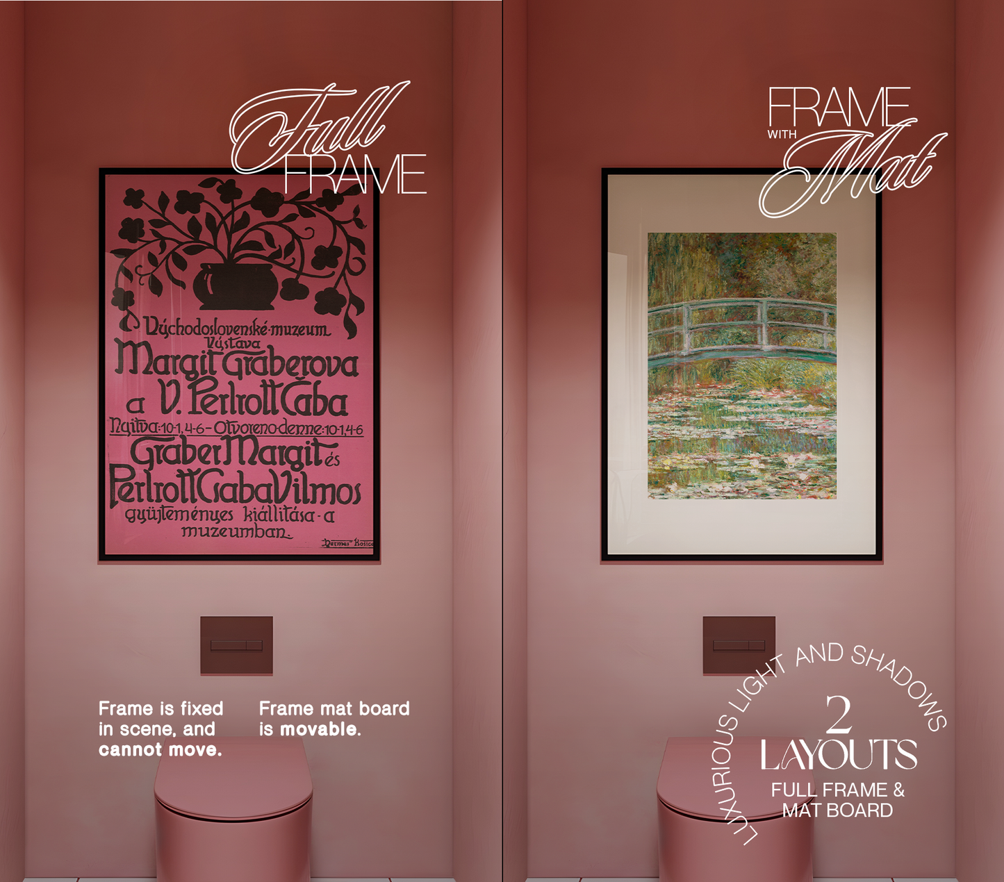 DIN A Black Frame Pink Loo Mockup