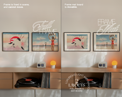 DIN A Set of Two Landscape Frames Retro Mockup