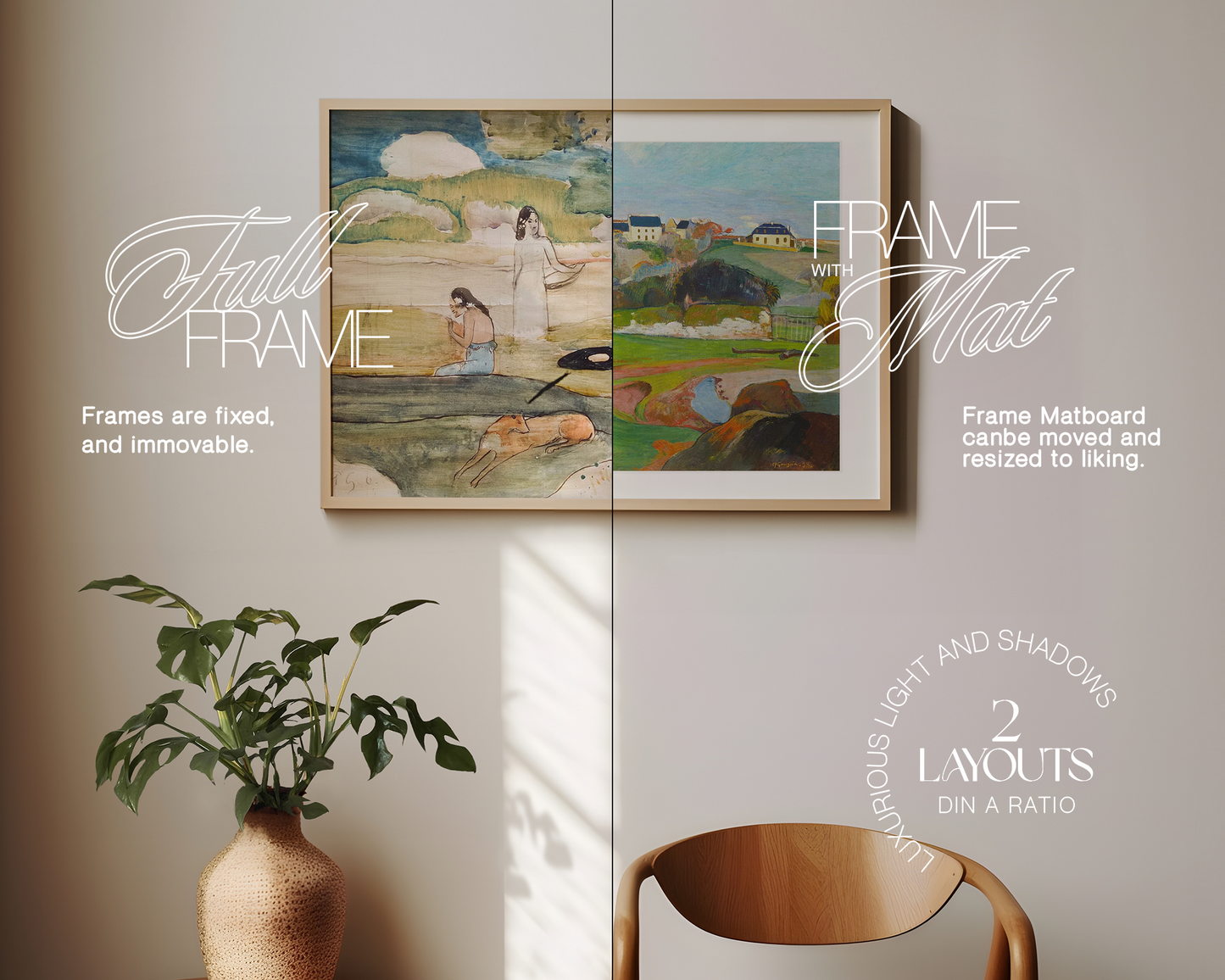 DIN A Landscape Frame Sunlight Mockup