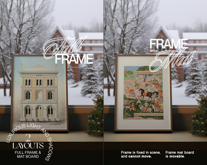 DIN A Wood Frame in Festive Windowsill Scene Mockup