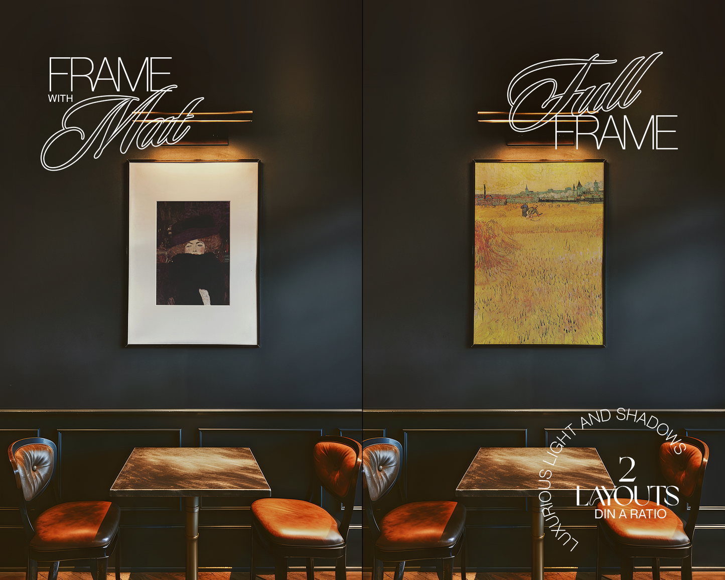 DIN A Frame in Moody Jazz Club Mockup